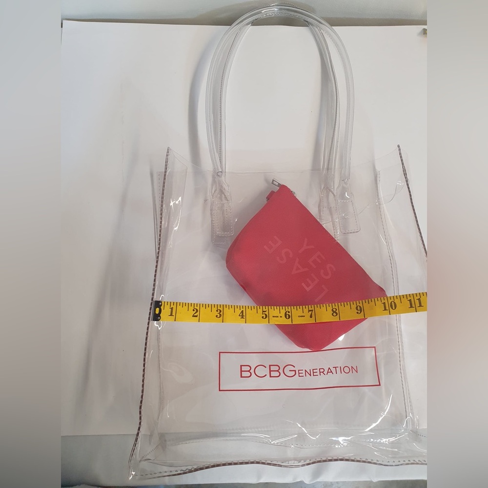 Bcbgeneration Transparent Tote With Red Pouch - image 6